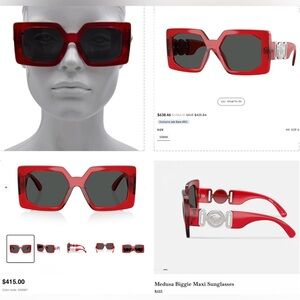 VERSACE RED TRANSPARENT SUNGLASSES WITH A SILVER MEDUSA LOGO FOR A ICONIC LOOK
